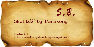 Skultéty Barakony névjegykártya